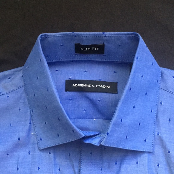 AV men’s blue polka dot dress shirt MENS S - Picture 1 of 5